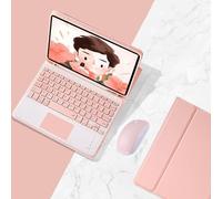 Funda compatible con Samsung Galaxy Tab S10 Plus 12.4 SM-X820 X826B (color: rosa y ratón rosa) Funda de piel con tapa y teclado táctil