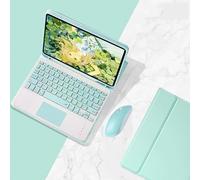Funda compatible con Samsung Galaxy Tab S10 Plus 12.4 SM-X820 X826B (color: verde más ratón verde) Funda de piel con tapa y teclado táctil