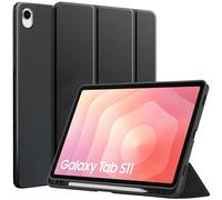 Funda Compatible con Samsung Galaxy Tab S11 2025 11 Pulgadas SM-X730 / SM-X736 con Soporte para S Pen, Función de Soporte, Funda Protectora Trasera de TPU Suave y Delgada, 2-Negro