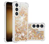 Funda compatible con Samsung S24 FE con purpurina, 3D, brillante, arena movediza, líquido, transparente, gel de poliuretano termoplástico, silicona, a prueba de golpes, funda protectora para Galaxy