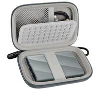 Funda compatible con Samsung T9/T7/T7 Shield SSD portátil de 1 TB, 2 TB, 4 TB, disco duro externo, organizador de viaje para unidades de estado sólido y cable USB (solo caja) (gris)