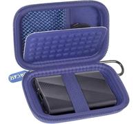 Funda compatible con Samsung T9/T7/T7 Shield SSD portátil de 1 TB, 2 TB y 4 TB, disco duro externo, organizador de viaje para unidades de estado sólido y cable USB (solo caja) (azul)