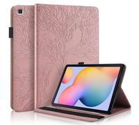 Funda compatible con Samsung Tab S6 Lite P610, funda tipo folio delgada de piel sintética con relieve 3D y diseño de árbol de primera calidad.