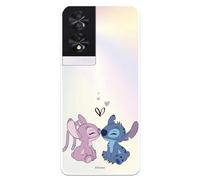 Funda Compatible con TCL 40 NXTPAPER Oficial de Disney Angel & Stitch Beso para Proteger tu móvil. Carcasa de Silicona Transparente Flexible con Licencia Oficial de Lilo & Stitch