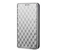 Funda Compatible con TCL NxtPaper 70 Pro 5G Caso de teléfono de Cierre magnético,Cartera de Cuero PU Caso de teléfono con Ranuras para Tarjetas.Diseño de Patrones 3D-Silvery