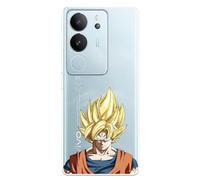 Funda Compatible con Vivo V29 5G Oficial de Dragon Ball Goku Super Saiyan para Proteger tu móvil. Carcasa de Silicona Transparente Flexible con Licencia Oficial de Dragon Ball