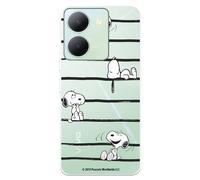 Funda Compatible con Vivo Y36 Oficial de Peanuts Snoopy Rayas para Proteger tu móvil. Carcasa de Silicona Transparente Flexible con Licencia Oficial de Snoopy