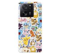 Funda Compatible con Xiaomi 13T- Xiaomi 13T Pro Oficial de Pokémon Pokémon Patrón Sticker para Proteger tu móvil. Carcasa de Silicona Transparente Flexible con Licencia Oficial de Pokémon