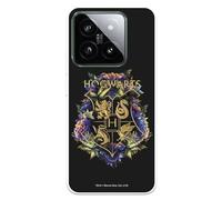 Funda Compatible con Xiaomi 14 Oficial de Harry Potter Hogwarts Floral para Proteger tu móvil. Carcasa de Silicona Transparente Flexible con Licencia Oficial de Harry Potter