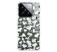 Funda Compatible con Xiaomi 14 Oficial de Peanuts Snoopy Siluetas para Proteger tu móvil. Carcasa de Silicona Transparente Flexible con Licencia Oficial de Snoopy