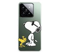 Funda Compatible con Xiaomi 14 Oficial de Peanuts Woodstock y Snoopy Posado para Proteger tu móvil. Carcasa de Silicona Transparente Flexible con Licencia Oficial de Snoopy