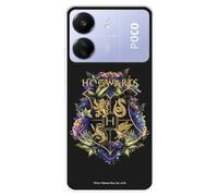 Funda Compatible con Xiaomi Redmi 13C - Poco C65 Oficial de Harry Potter Hogwarts Floral para Proteger tu móvil. Carcasa de Silicona Transparente Flexible con Licencia Oficial de Harry Potter