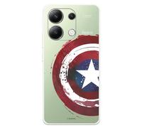 Funda Compatible con Xiaomi Redmi Note 13 4G Oficial de Marvel Capitán América Escudo Carcasa de Silicona Transparente Flexible con Licencia Oficial de Marvel
