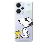 Funda Compatible con Xiaomi Redmi Note 13 Pro Plus 5G Oficial de Peanuts Woodstock y Snoopy Posado. Carcasa de Silicona Transparente Flexible con Licencia Oficial de Snoopy