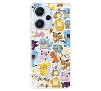 Funda Compatible con Xiaomi Redmi Note 13 Pro Plus 5G Oficial de Pokémon Pokémon Patrón Sticker Carcasa de Silicona Transparente Flexible con Licencia Oficial de Pokémon
