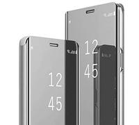 Funda Compatible con Xiaomi Redmi Note 9 Carcasa Espejo Mirror Flip Caso Clear View Standing Cover Mirror para Xiaomi Redmi Note 9 Fundas Protectora Cubierta 360°para Xiaomi Redmi Note 9 6.53"