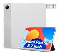 Funda Compatible con Xiaomi Redmi Pad SE 8.7 Pulgadas 4G 2024, con Soporte Bolígrafo, Apagado Automático, Funda para Redmi Pad SE 8.7, Gris