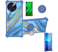 Funda Compatible para Doogee Note59 Pro+ Plus Funda Case Carcasa Soporte Cover [con 9H Dureza HD Protector Pantalla] PC + Silicona Soporte JSL-LDL