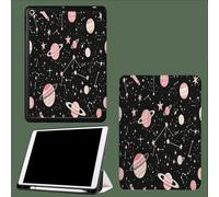 Funda Compatible para iPad 9.ª/8.ª/7.ª Generación 10.2 Pulgadas (2021/2020/2019), Carcasa Ultra Slim Smart Cover en PU Protector, con Auto-Reposo/Activación,Planeta Rosa