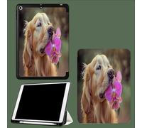 Funda Compatible para iPad 9.ª/8.ª/7.ª Generación 10.2 Pulgadas (2021/2020/2019), Carcasa Ultra Slim Smart Cover en PU Protector, con Auto-Reposo/Activación,Golden Retriever