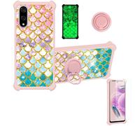 Funda Compatible para Kyocera Basio Active3 Kyg04 Funda Case Carcasa Soporte Cover [con 9H Dureza HD Protector Pantalla] PC + Silicona Soporte JSF-YL