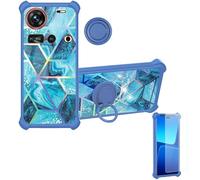 Funda Compatible para Zte Nubia Z70S Ultra Nx737J Funda Case Carcasa Soporte Cover [con 9H Dureza HD Protector Pantalla] PC + Silicona Soporte IMDL-LS