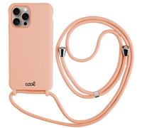 Cool Funda Cordón Liso Rosa para iPhone 15 Pro Max
