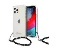 Funda con correa Guess Black Pearl, transparente - iPhone 12 / 12 Pro