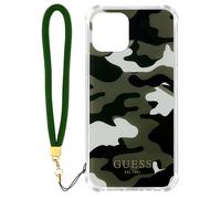Funda con correa para el iPhone 12 y 12 Pro con estampado camuflaje Guess verde