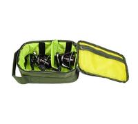 Funda con cremallera, bolsa de pesca de tela Oxford, bolsa de accesorios de pesca, funda de carrete de gran capacidad, 9 x 6.1 x 4.1 pulgadas, bolsa de transporte de tela Oxford resistente con