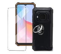 Funda con Cristal Templado 1Pcs con 1Pcs Ring , Protectora Capa Compatible with Blackview BV6200 Pro Antigolpes Fundas Carcasa Compatible with Blackview BV6200 Pro Silicona Funda de Móvil Black