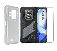 Funda con Cristal Templado 1Pcs Protectora Capa Compatible with Cubot Kingkong Star 2 Antigolpes Fundas Carcasa Compatible with Cubot Kingkong Star 2 Silicona Funda de Móvil cristal antirotura Clear