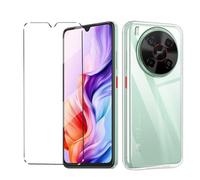 Funda con Cristal Templado 1Pcs Protectora Capa Compatible with ZTE Blade V70 Max Antigolpes Fundas Carcasa Compatible with ZTE Blade V70 Max Silicona Funda de Móvil cristal antirotura -Clear