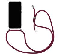 Funda con Cuerda para Google Pixel 2 XL, Carcasa Transparente TPU Suave Silicona Case con Correa Colgante Ajustable Collar Correa Anti-Choque Carcasa para Google Pixel 2 XL, Rojo