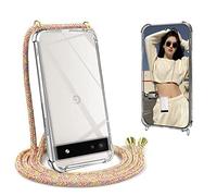 Funda con Cuerda para Google Pixel 6 Carcasa Transparente, Antigolpes TPU Suave Silicona Case con Colgante Correa Ajustable Collar de Cuello Cordón