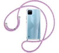 Funda con Cuerda para Realme C21Y/ Realme C25Y, Funda con Cadena para Teléfono Móvil con Correa ajustable Transparente TPU Silicona Carcasa con Collar de Cordón Funda con Cordón de Colgar,Unicornio