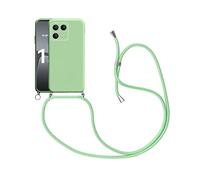 Funda con Cuerda para Xiaomi 13, Carcasa Suave Silicona Skin Caso con Ajustable Collar Correa de Cuello Cordón Carcasa de Silicona, Verde