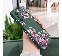 Funda con diseño de Flores caídas para Samsung Galaxy A22, A12, A02, A23, A13, A03, A72, A52, A52S, A32, A02S, A71, A51, A73, A53, A33, A31, A21S 4G y 5G, Color Verde Oscuro, para A32 5G