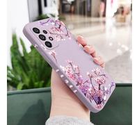 Funda con diseño de Flores en caída para Samsung Galaxy A22, A12, A02, A23, A13, A03, A72, A52, A52S, A32, A02S, A71, A51, A73, A53, A33, A31, A21S 4G y 5G, Color Morado Claro, para A02