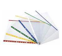 Grafoplás | Bolsa 25 Fundas Multitaladro | Borde Colores Surtidos | Tamaño Folio | Acabado Cristal | Lomo Reforzado | Polipropileno Extra | Perfecto Material Oficina y Escolar para Archivador Anillas