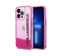 Funda con logotipo alargado Karl Lagerfeld Liquid Glitter, rosa - iPhone 14 Pro Max