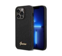 Funda con logotipo metálico Guess Glitter Flakes, transparente/plateada - iPhone 14 Pro Max