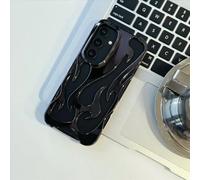 Funda con patrón de Llama 3D para Samsung Galaxy S24, S23, S22 Ultra, A55, A16, A54, A06, A15, A14, Moderna, Hueca, Delgada, a Prueba de Golpes, Suave, chapada en Negro, para Galaxy S22 Ultra B