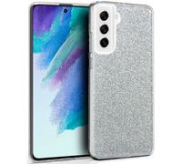 Funda con purpurina para Samsung G990B Galaxy S21 FE (plateada) - COOL