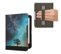 kwmobile Carcasa Compatible con Kobo Clara BW/Colour Funda - Funda e-Book con Solapa y Correa de Mano - árbol y Estrellas