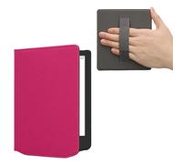 kwmobile Carcasa Compatible con Pocketbook Verse/Verse Pro/Verse Color/Vivlio Light/Light HD Funda - Funda e-Book con Tapa Cierre magnético y Correa de Mano - Rosa neón
