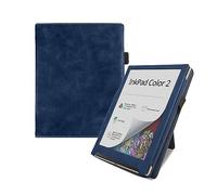 Funda con Soporte Compatible con Pocketbook InkPad Color 2 e InkPad 4 7,8 Pulgadas PB743 Cubierta magnética de Cuero PU con Correa de Mano (Color : Navy Blue)