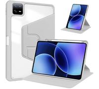 Funda con Soporte de rotación 360 Adecuada for Xiaomi Pad 8/MiPad 8 Pro 12,1 Pulgadas 2025 con Soporte for bolígrafo Carcasa Trasera de acrílico Transparente Duro(Gray,For Xiaomi Pad 8 Pro)
