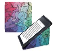 kwmobile Carcasa Compatible con Kobo Libra 2 - Funda magnética de Origami para e-Book - postmodernista Rosa Fucsia/Azul/Verde