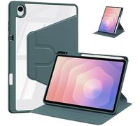 Funda con Soporte Giratorio 360 Adecuada for Samsung Galaxy Tab S10 Plus 12,4 Pulgadas SM-X820/X826B 2024 Funda Trasera de acrílico Duro(Dark Green)
